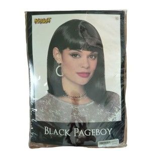 NWT Spirit Halloween Black Pageboy Wig